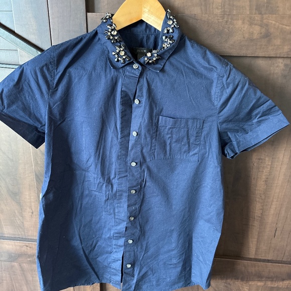 JCrew poplin jewelled collar - Picture 3 of 4